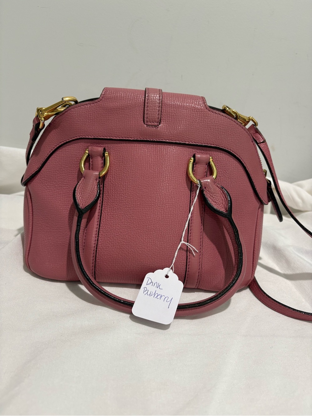 Authentic Burberry Banner Small Pink Leather Satchel Crossbody w/ certificate - Picture 5 of 15